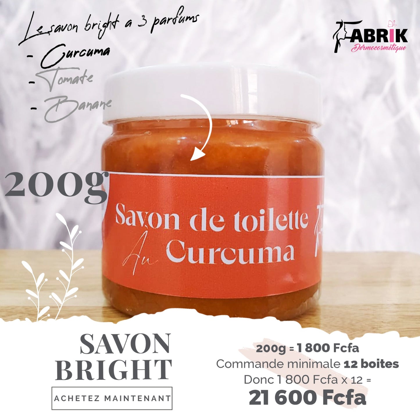 Pack de Douze pièces - Savon Bright au Curcuma