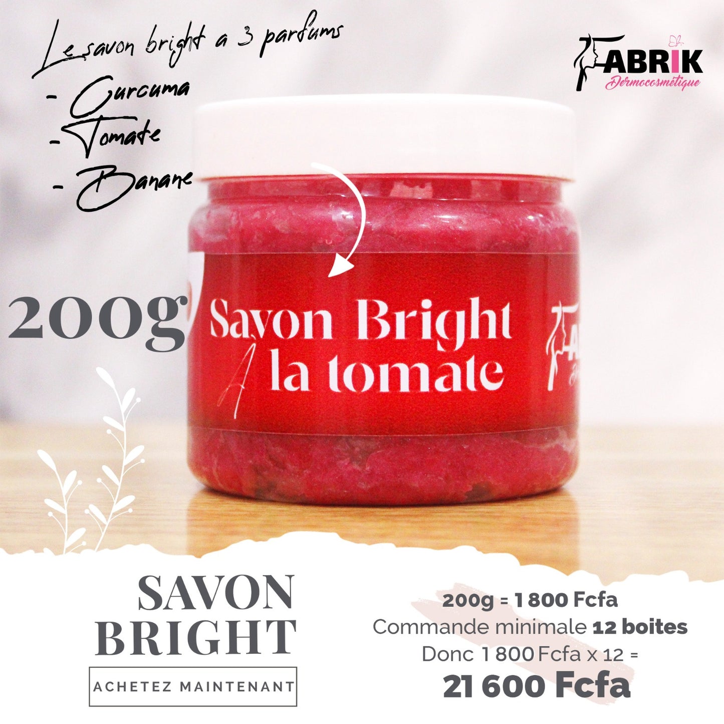 Pack de Douze pièces - Savon Bright à la Tomate