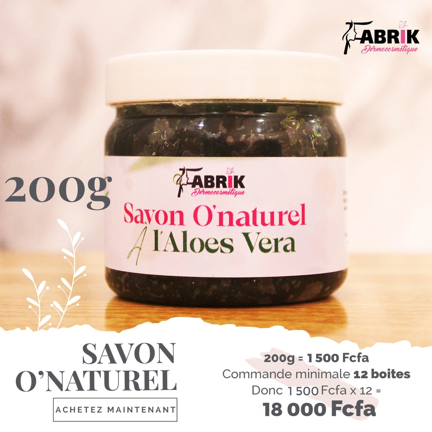 Pack de Douze pièces - Savon O'naturel à l'Aloes Vera